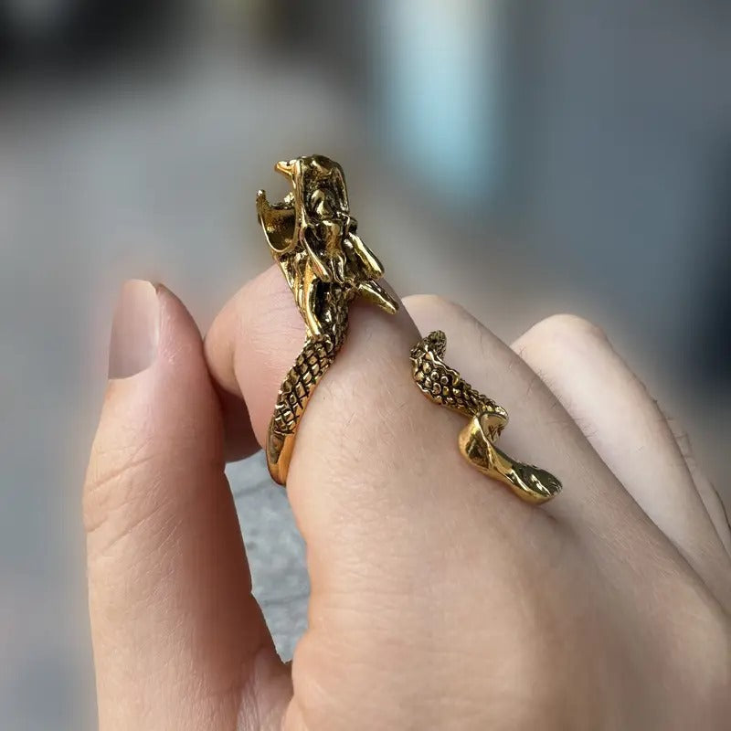 Ethnic Style Men's Retro Dragon Cig@rtte Holder Ring  – Adjustable Size, Unique & Stylish Jewelry for Trendsetters