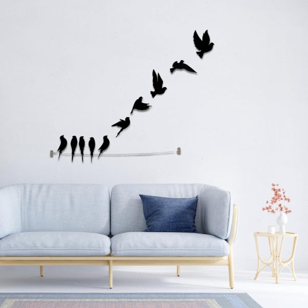 Home Decoration 10 Pieces Birds Wall Art