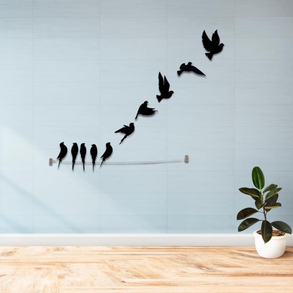 Home Decoration 10 Pieces Birds Wall Art