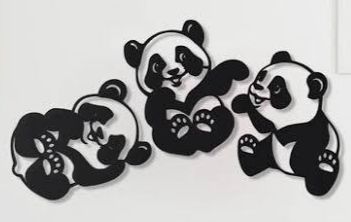 Panda Wall Art Pack Of Three Panda Art Home Decorations